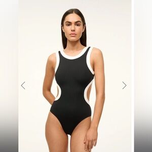NWT Staud Dolce swim XS black & white